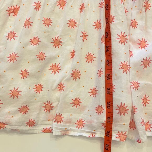 Marea Tiki Dress Small Mini Starburst Aztec Print White Pink Beachy Coverup Boho - Picture 12 of 15